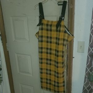 Yellow and Black Plaid Dress